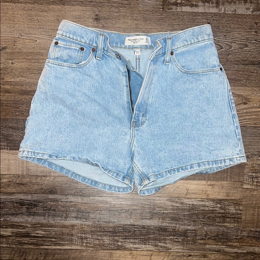 Abercrombie & Fitch Light Blue Jean High Waisted MomShorts